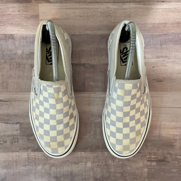 Vans Off The Wall Checked Teal White Sneakers Womens Sz 8.5 Mens Sz 7 SHIPS ASAP - Picture 6 of 8